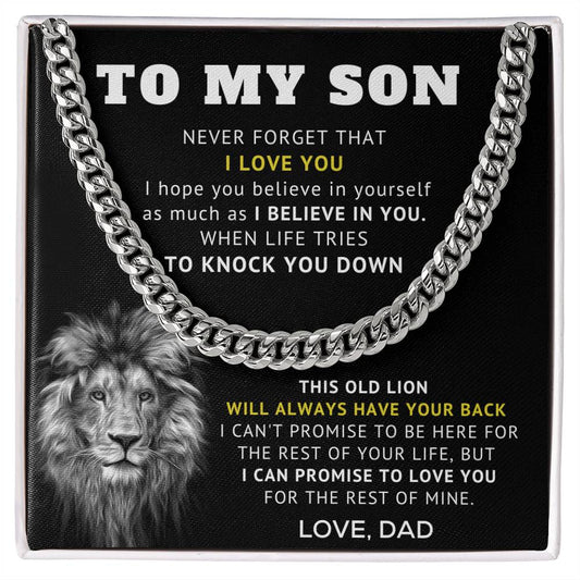 To My Son - Love You - Cuban Link Chain
