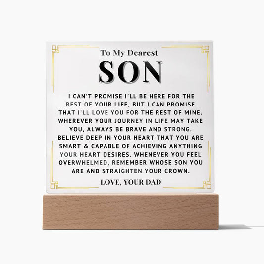To My Son - Love You - Acrylic Square Plaque