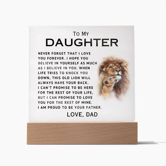 To My Daughter - Proud - Acrylic Square Plaque