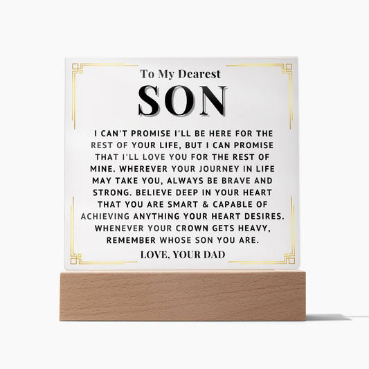 To My Son - Love You - Acrylic Square Plaque