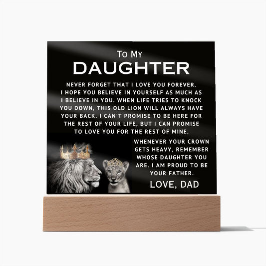To My Daughter - Proud - Acrylic Square Plaque