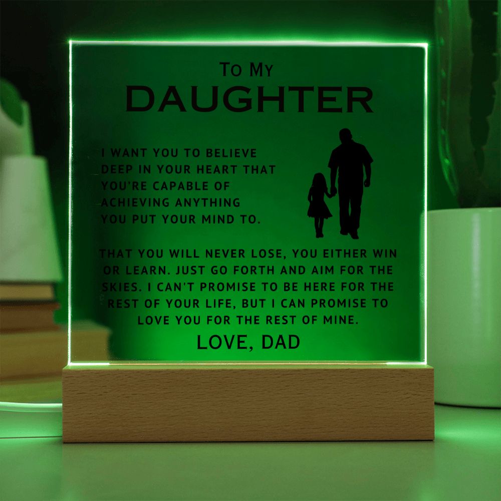 To My Daughter - Aim For The Skies - Acrylic Square Plaque