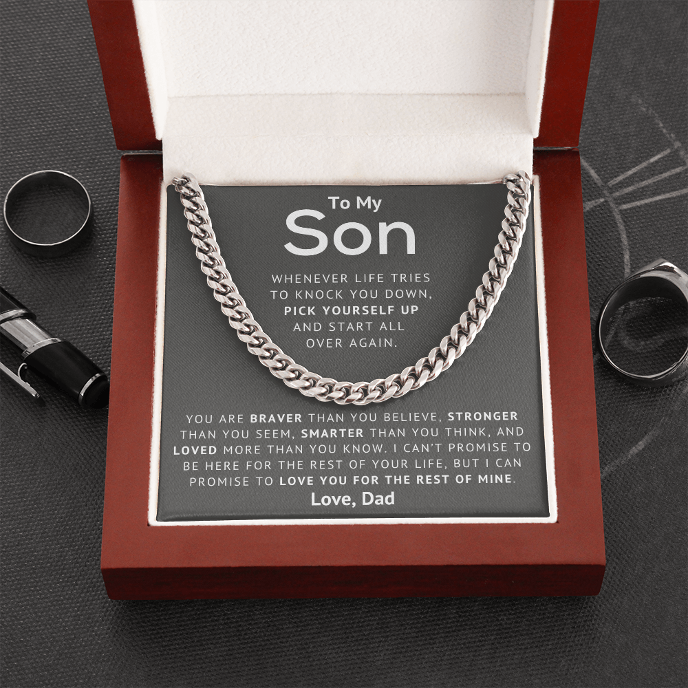 To My Son - Pick Yourself Up - Cuban Link Chain