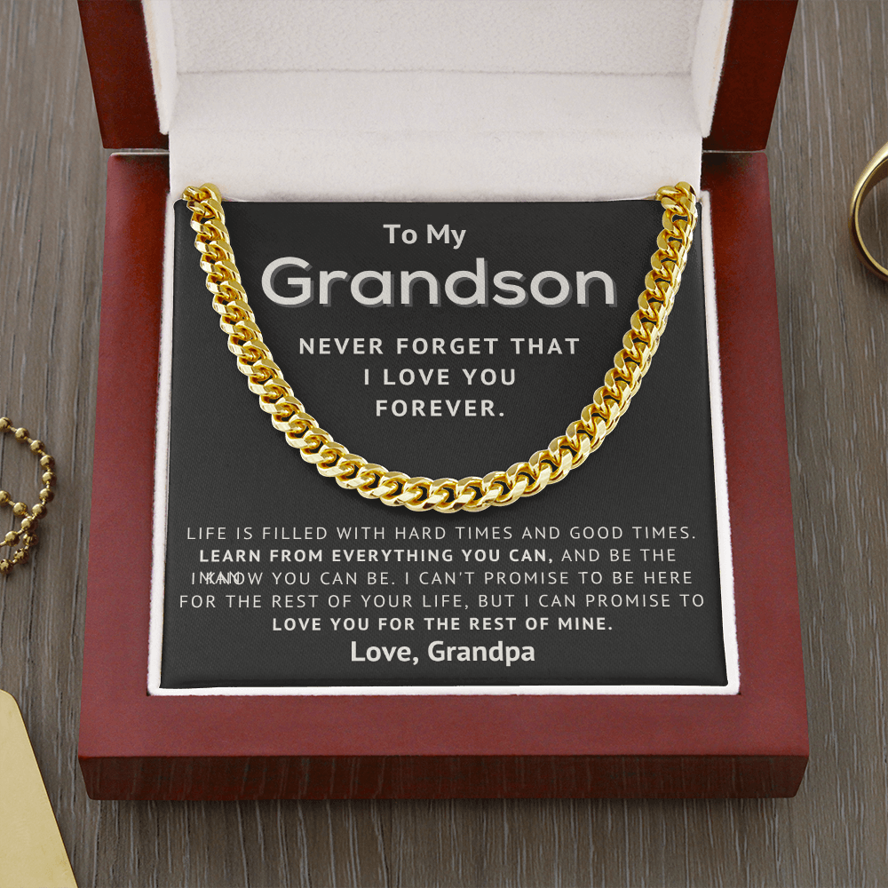 To My Grandson - Learn From Everything - Cuban Link Chain