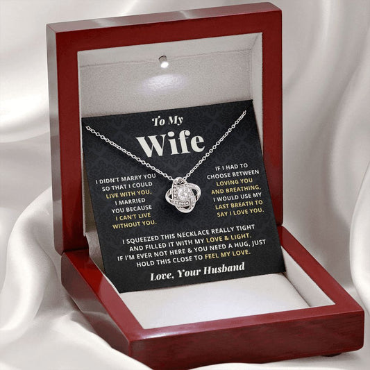 Wife - I Love You - Love Knot Necklace