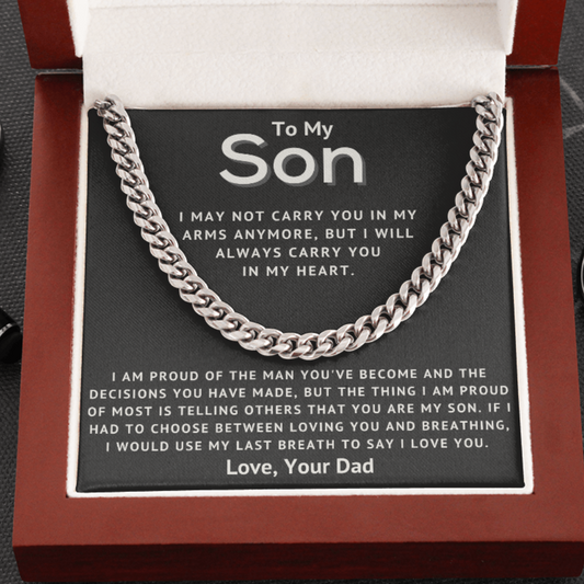 To My Son - In My Heart - Cuban Link Chain