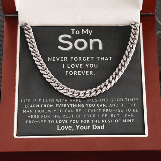 To My Son - Learn From Everything - Cuban Link Chain