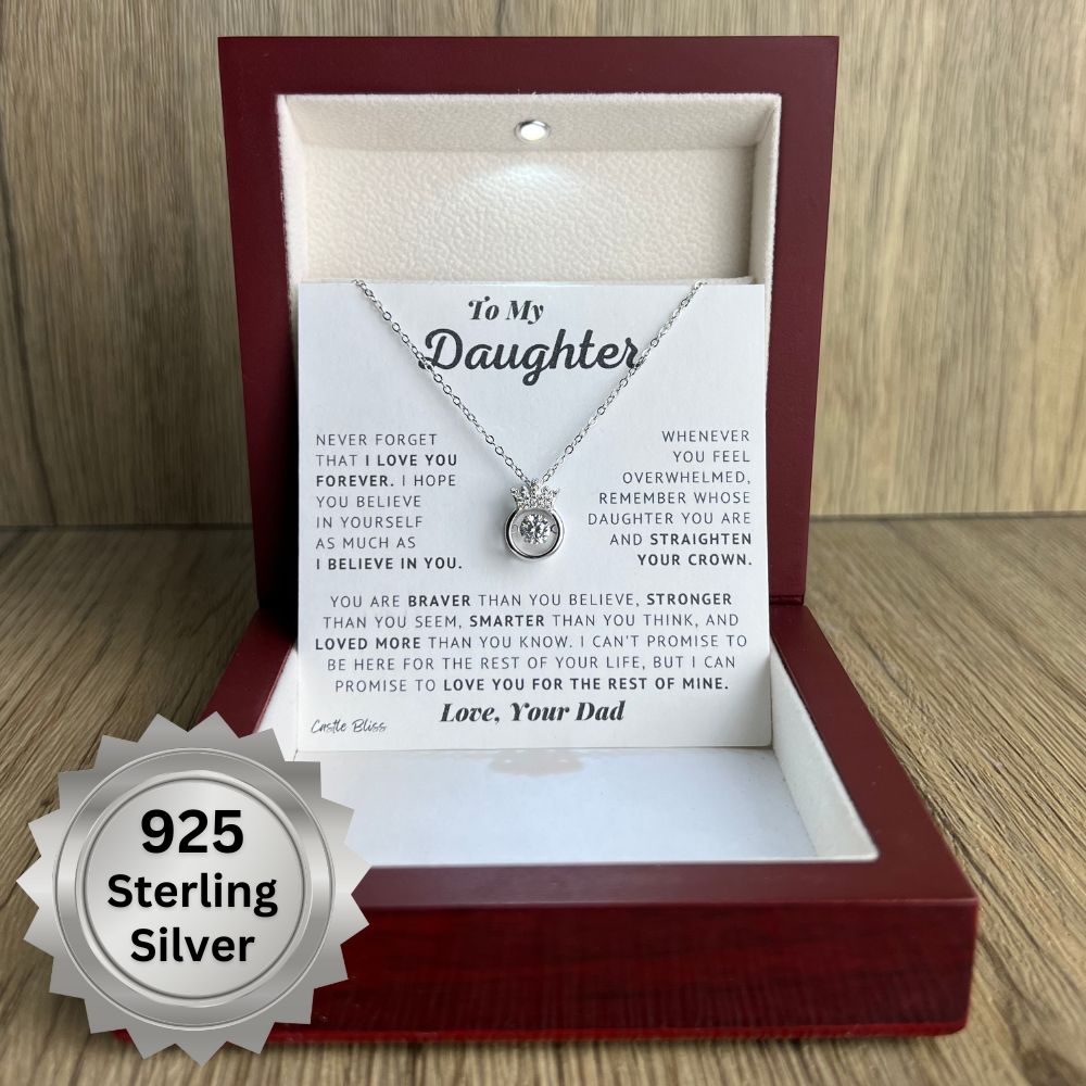 [Almost Sold Out] To My Daughter - Believe In Yourself - Silver Crown Necklace