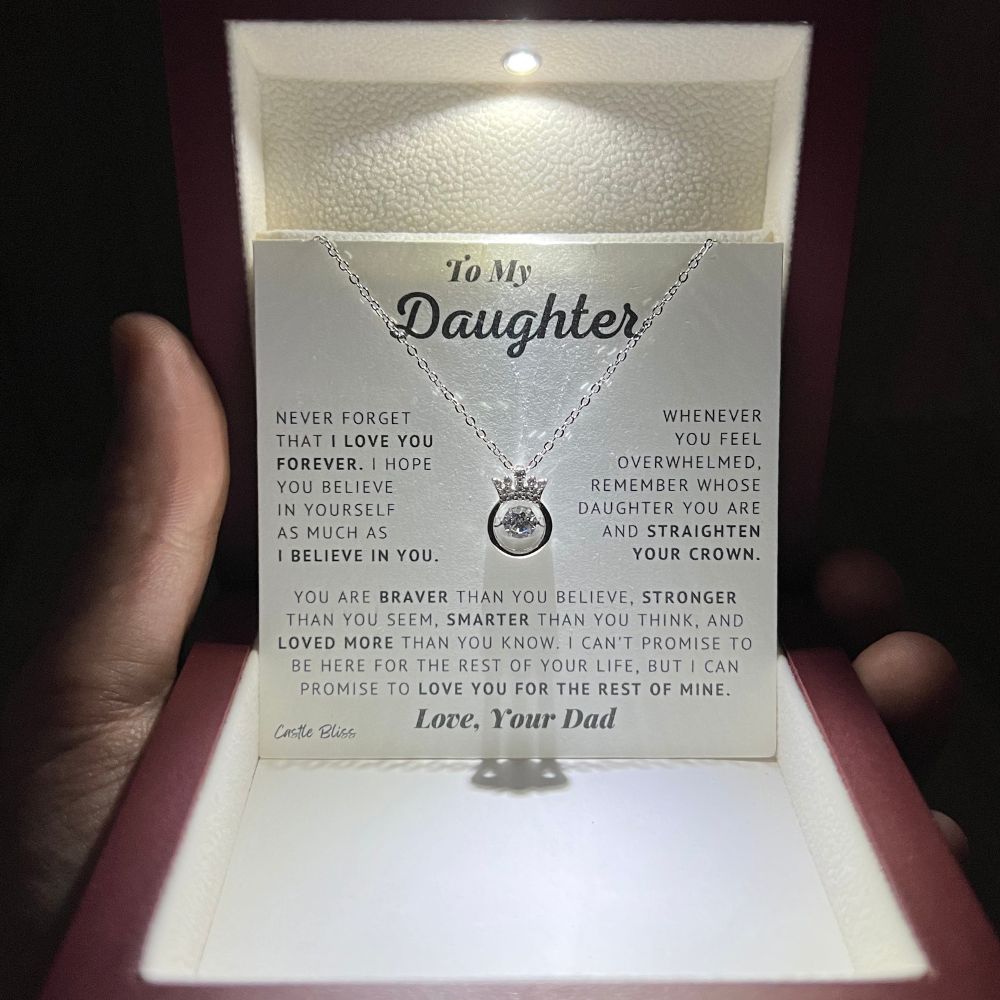 [Almost Sold Out] To My Daughter - Believe In Yourself - Silver Crown Necklace