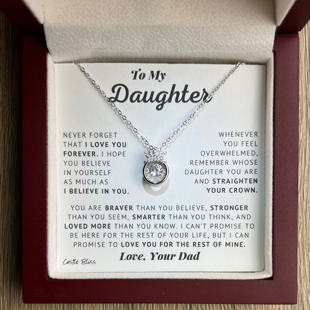 [Almost Sold Out] To My Daughter - Believe In Yourself - Silver Crown Necklace