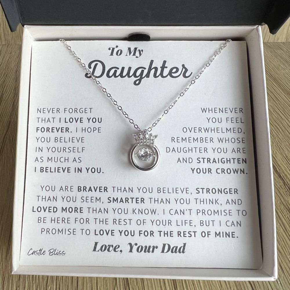 [Almost Sold Out] To My Daughter - Believe In Yourself - Silver Crown Necklace