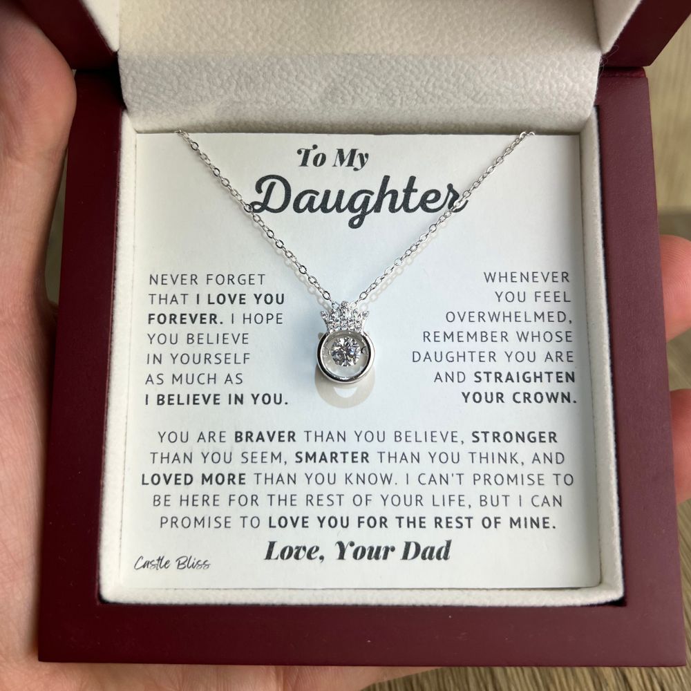 [Almost Sold Out] To My Daughter - Believe In Yourself - Silver Crown Necklace