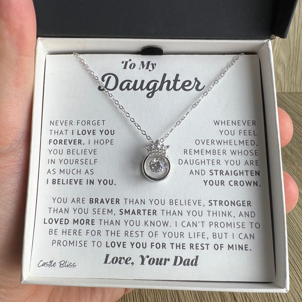 [Almost Sold Out] To My Daughter - Believe In Yourself - Silver Crown Necklace