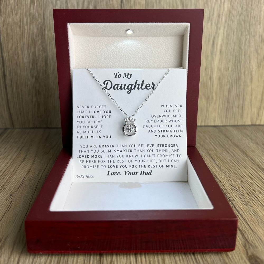 [Almost Sold Out] To My Daughter - Believe In Yourself - Silver Crown Necklace