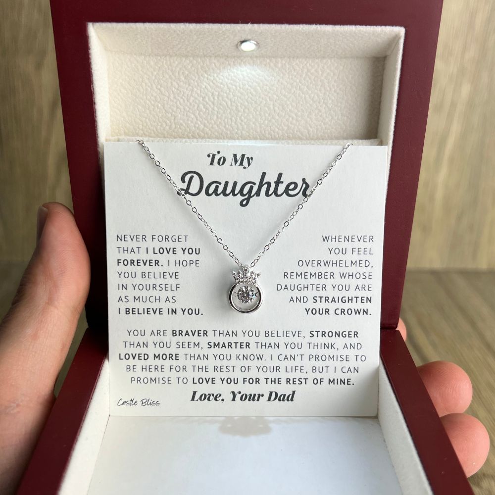 [Almost Sold Out] To My Daughter - Believe In Yourself - Silver Crown Necklace