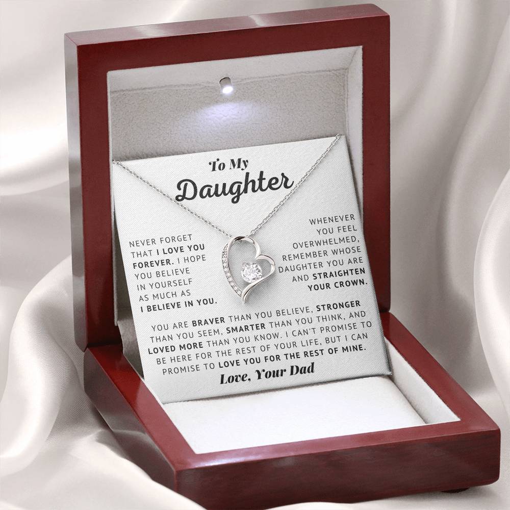 To My Daughter - I Believe In You - Forever Love Necklace