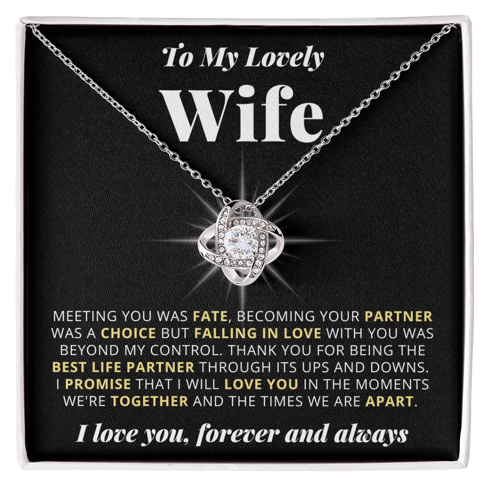 To My Wife - Forever - Love Knot Necklace