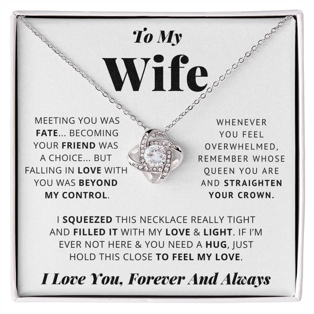 To My Wife - Best Friend - Love Knot Necklace