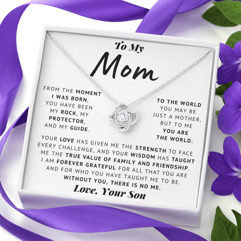 To My Mom - Thank You - Love Knot Necklace