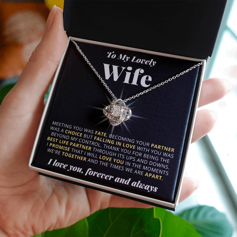 To My Wife - Forever - Love Knot Necklace