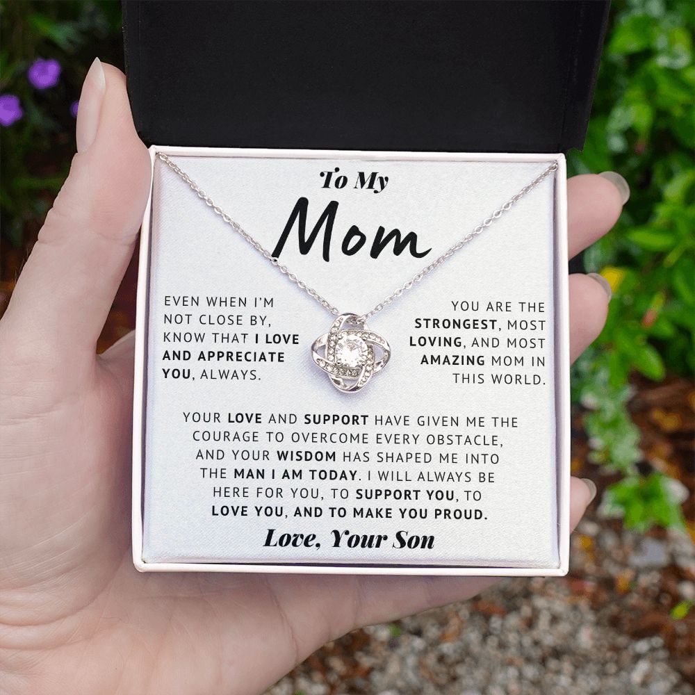 To My Mom - Thank You - Love Knot Necklace