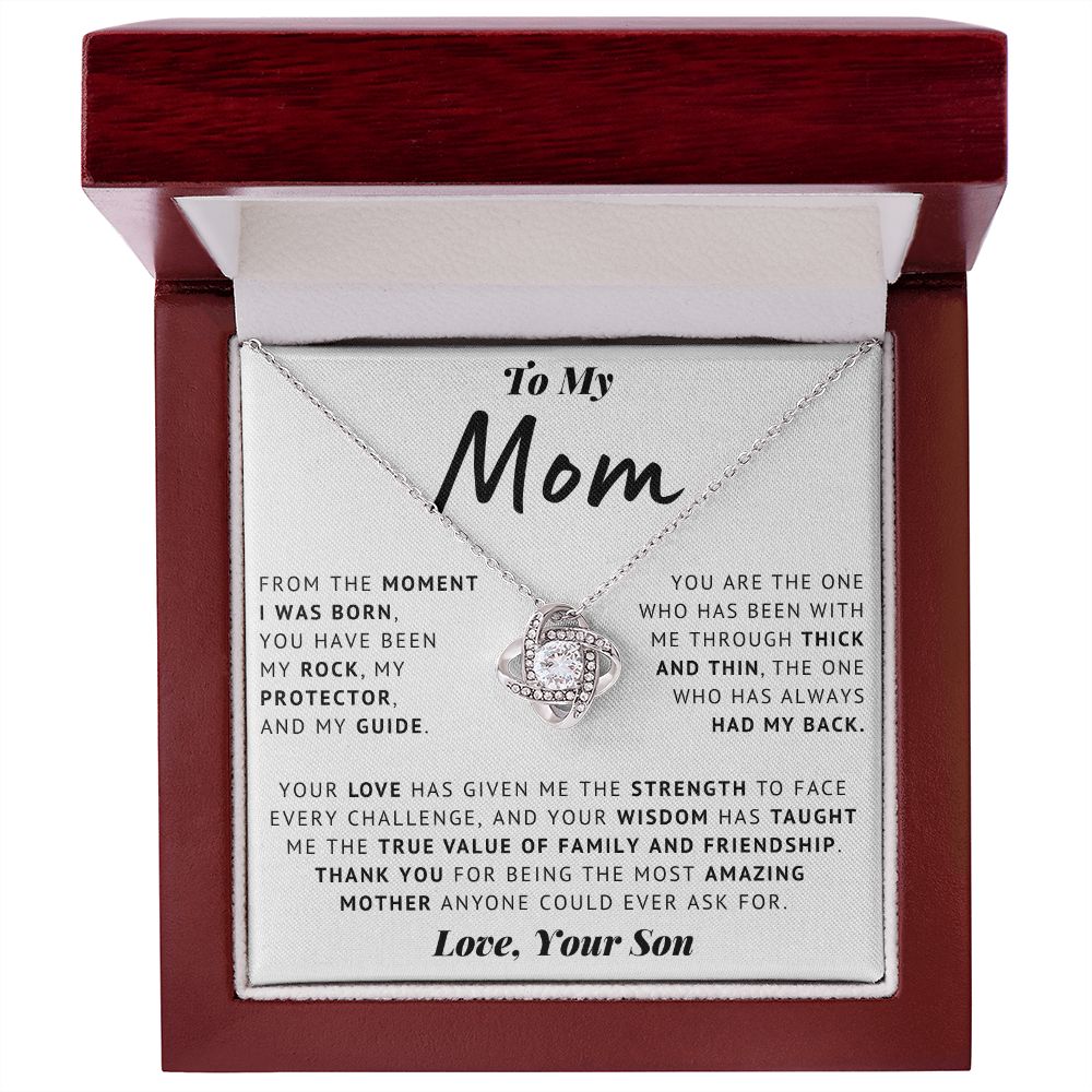 To My Mom - Thank You - Love Knot Necklace