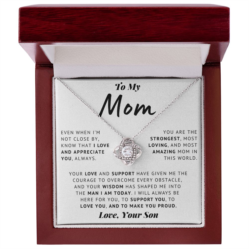 To My Mom - Thank You - Love Knot Necklace