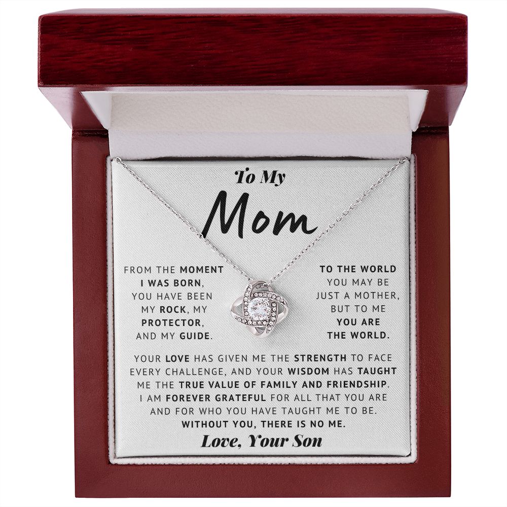 To My Mom - Thank You - Love Knot Necklace