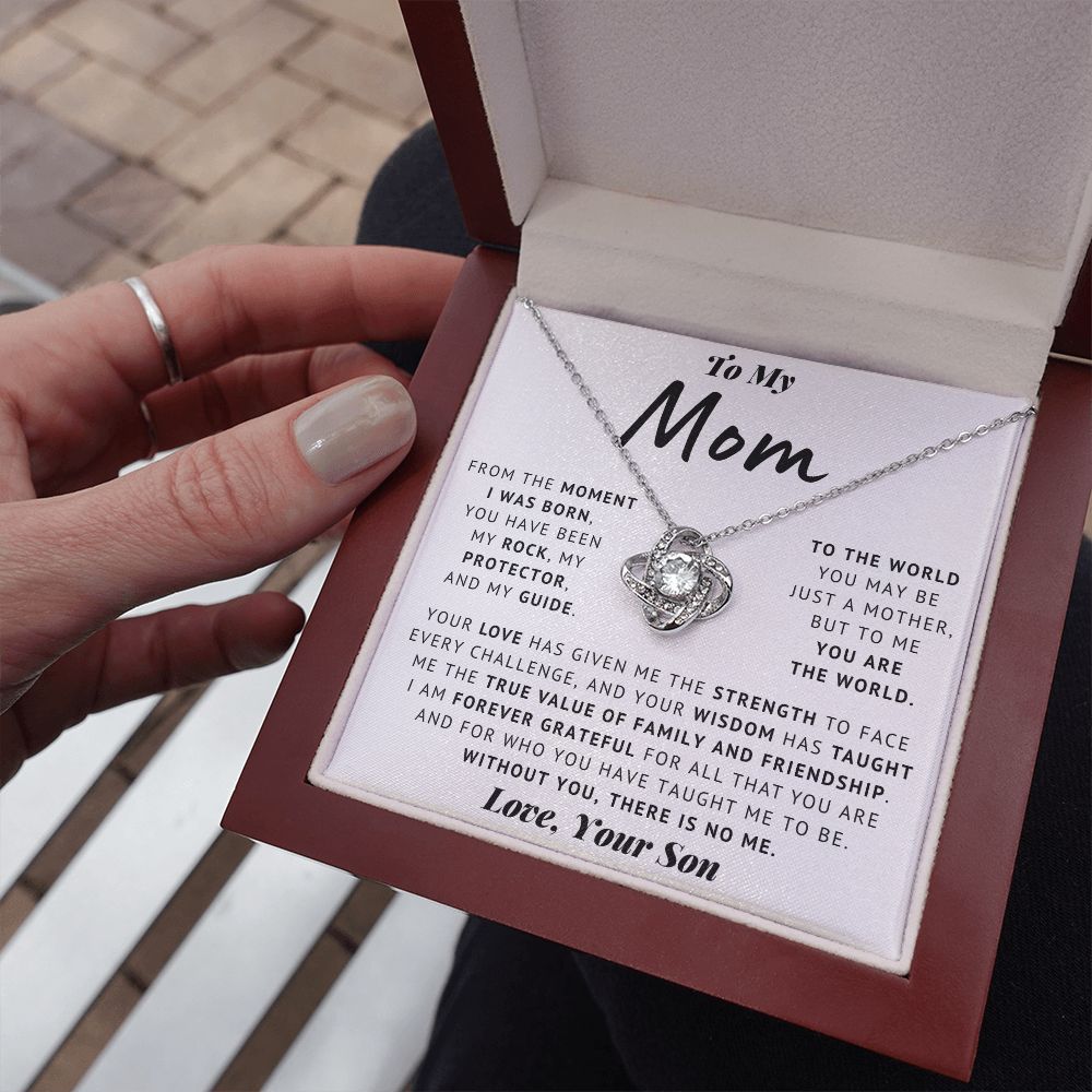 To My Mom - Thank You - Love Knot Necklace