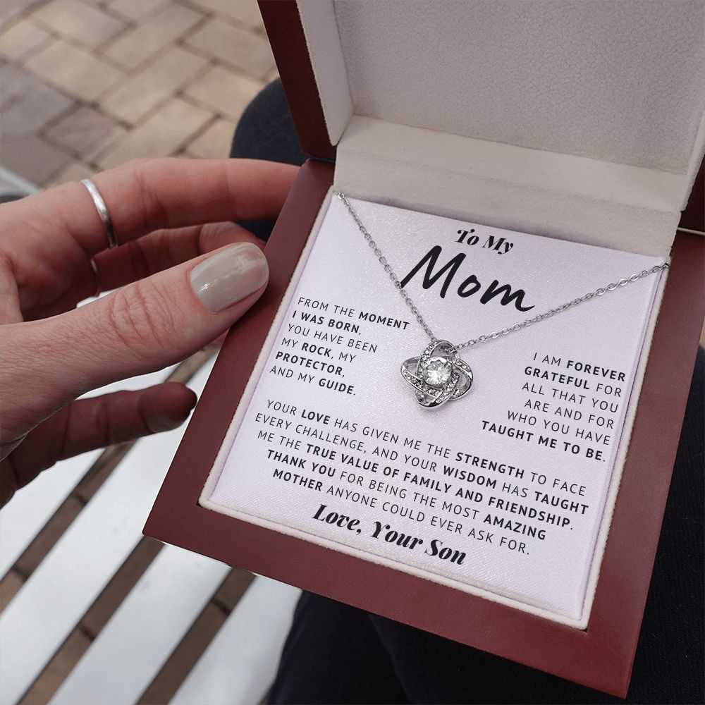 To My Mom - Thank You - Love Knot Necklace