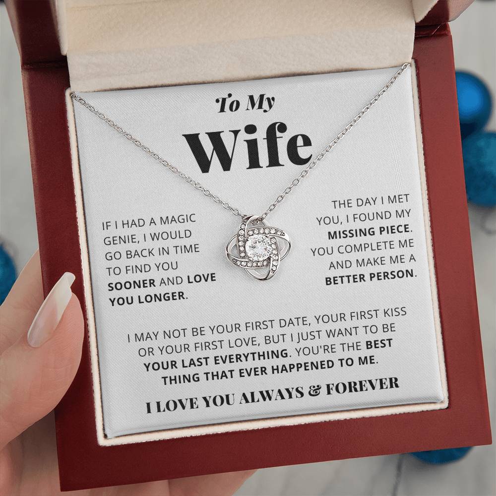 Wife - Missing Piece - Love Knot Necklace