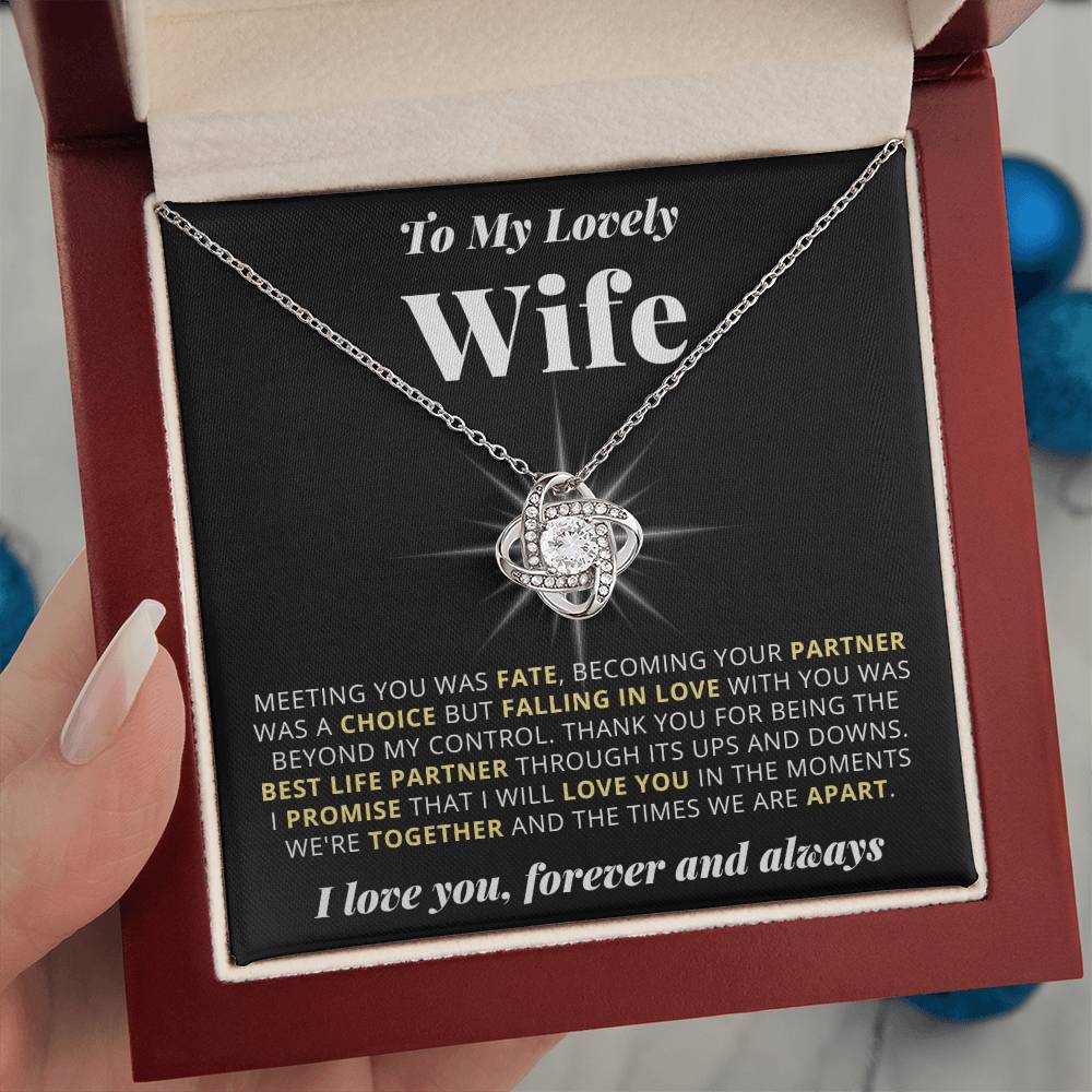 To My Wife - Forever - Love Knot Necklace