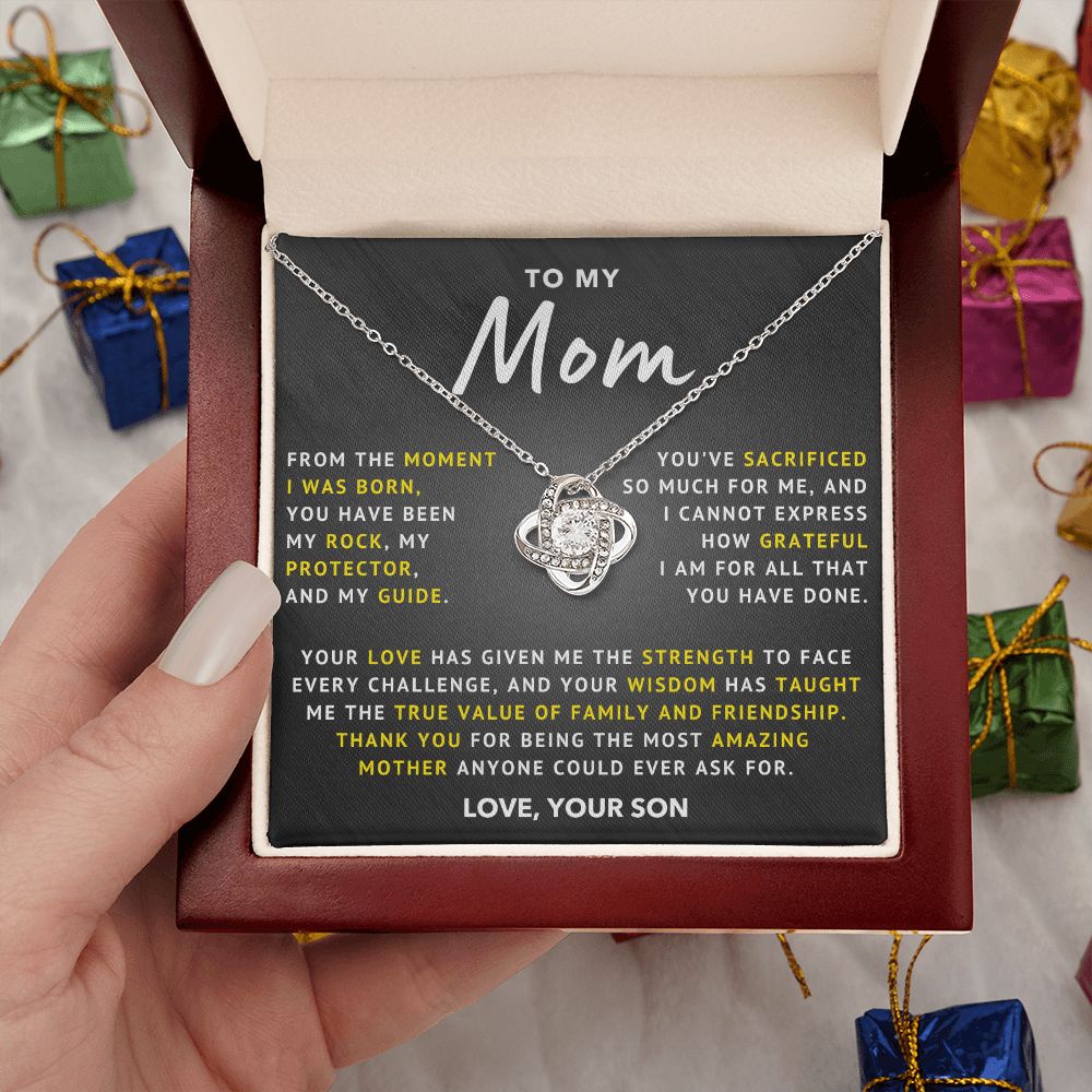 To My Mom - Grateful - Love Knot Necklace