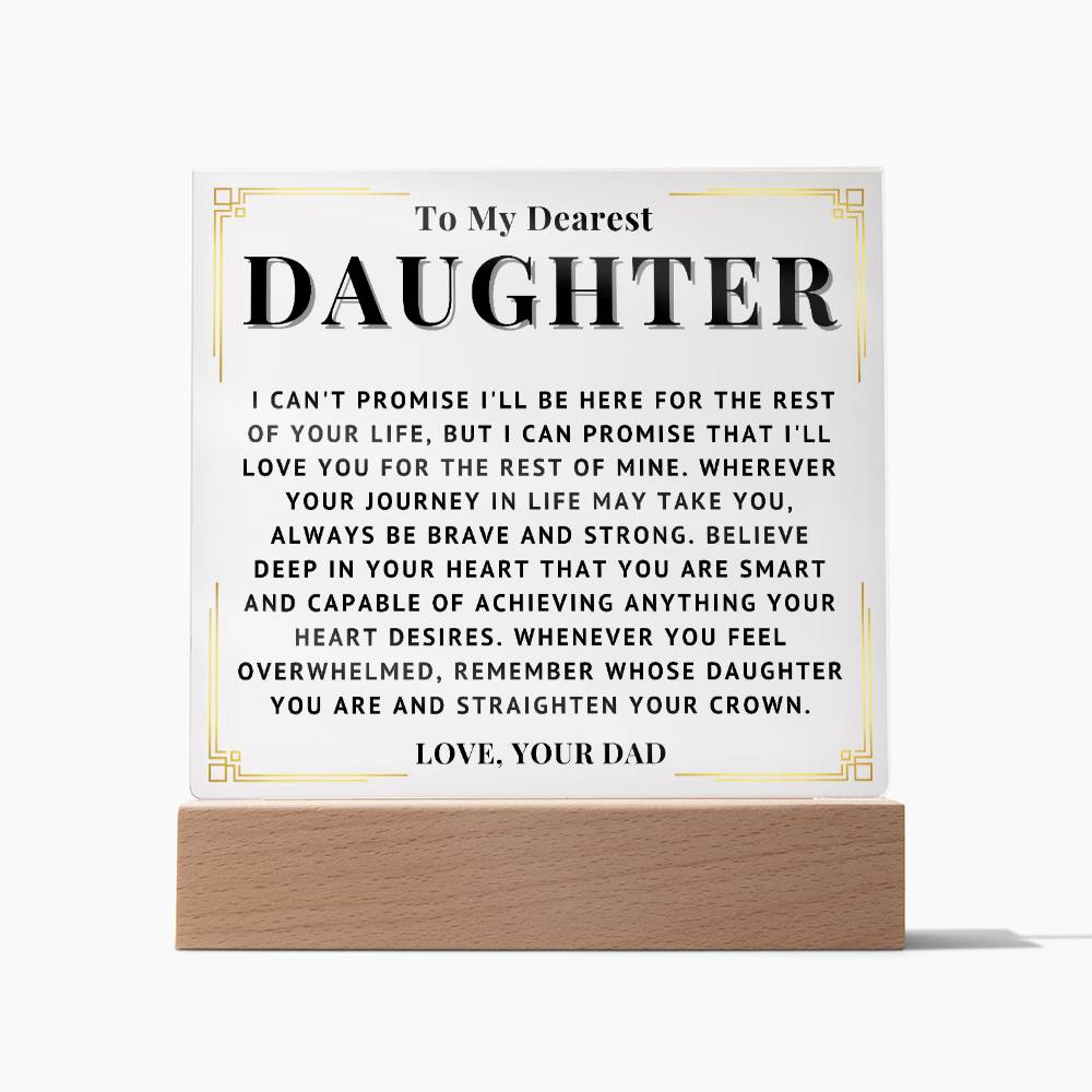 To My Daughter - Love You - Acrylic Square Plaque