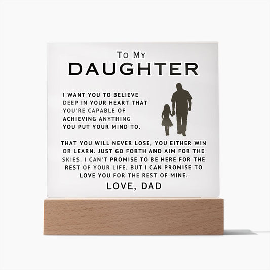 To My Daughter - Aim For The Skies - Acrylic Square Plaque