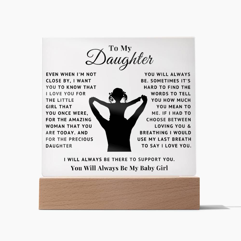 To My Daughter - Baby Girl - Acrylic Square Plaque