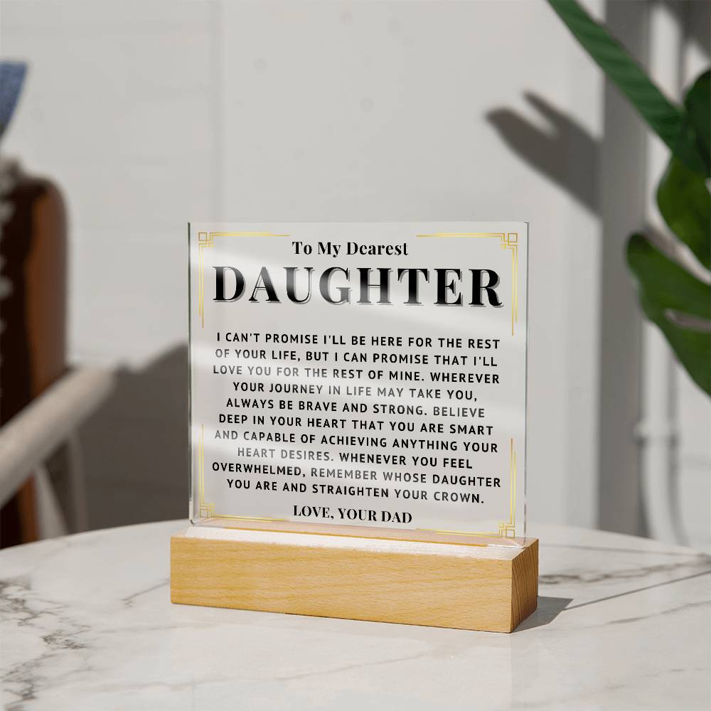 To My Daughter - Love You - Acrylic Square Plaque