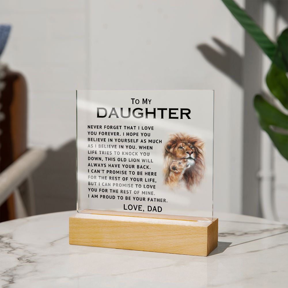 To My Daughter - Proud - Acrylic Square Plaque