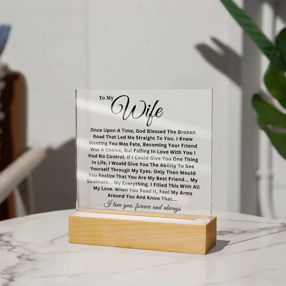 To My Wife - Soulmate - Acrylic Square Plaque