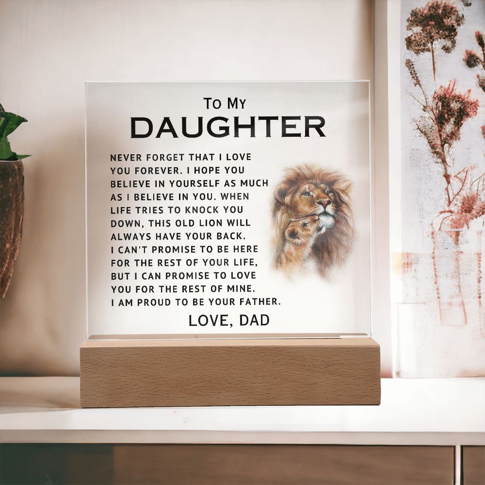 To My Daughter - Proud - Acrylic Square Plaque