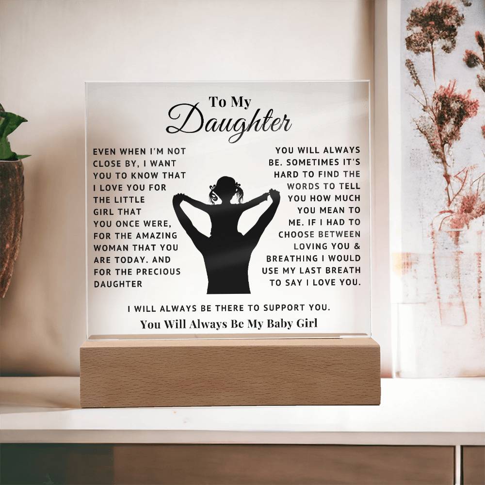 To My Daughter - Baby Girl - Acrylic Square Plaque