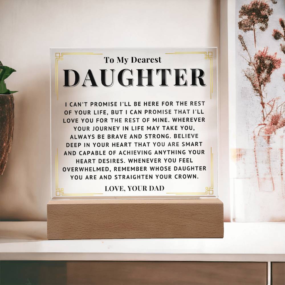 To My Daughter - Love You - Acrylic Square Plaque