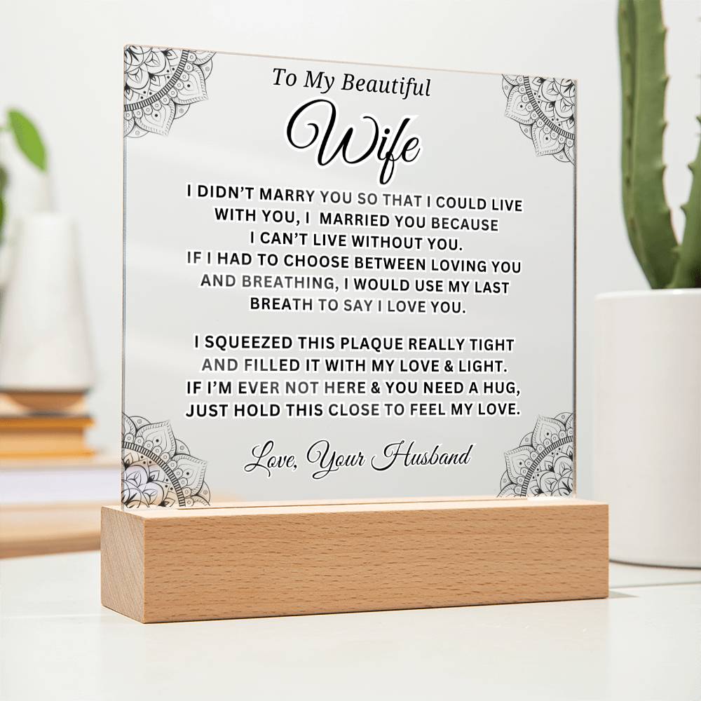 Wife - I Love You - Acrylic Square Plaque