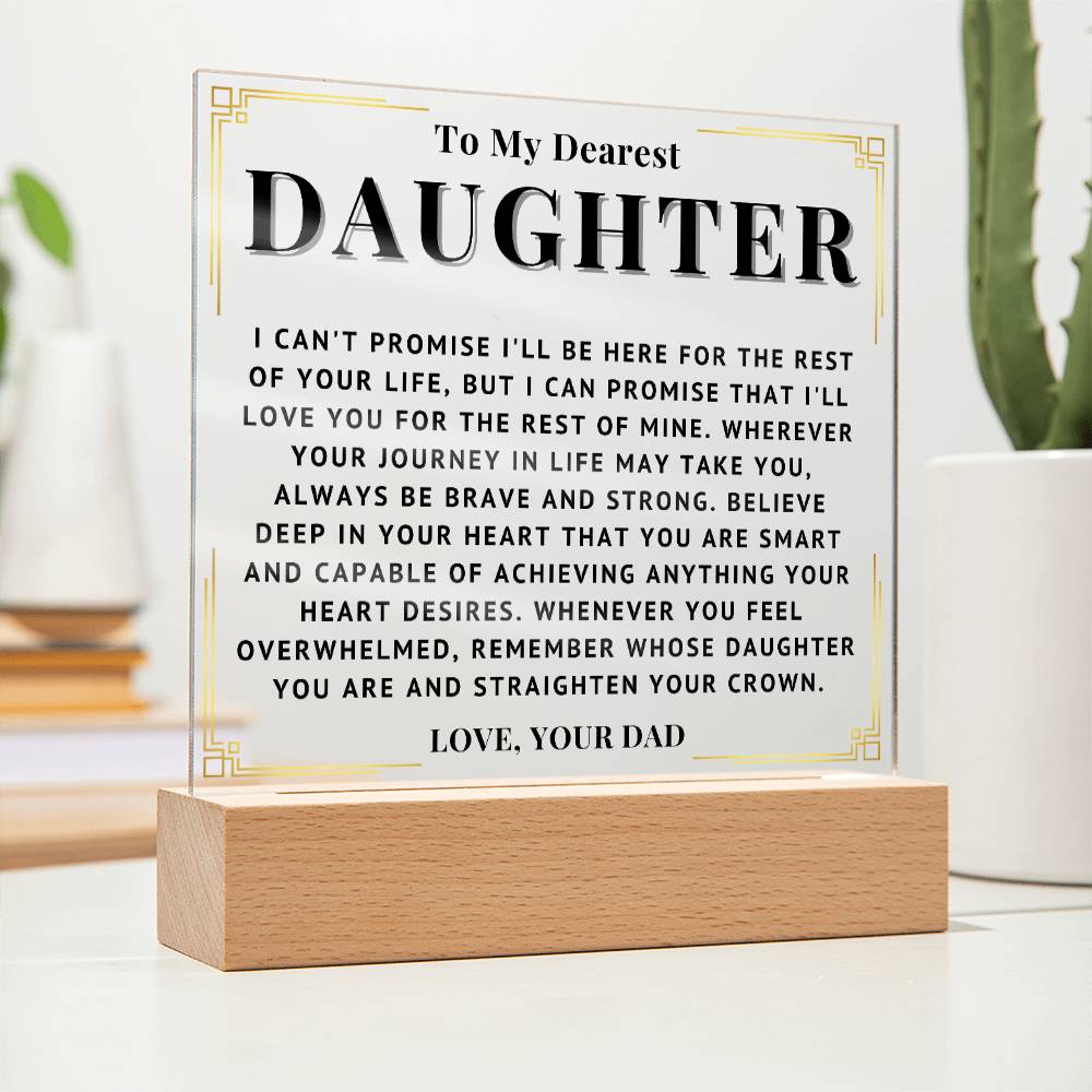 To My Daughter - Love You - Acrylic Square Plaque