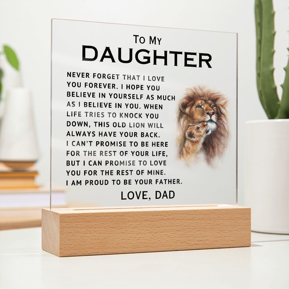 To My Daughter - Proud - Acrylic Square Plaque