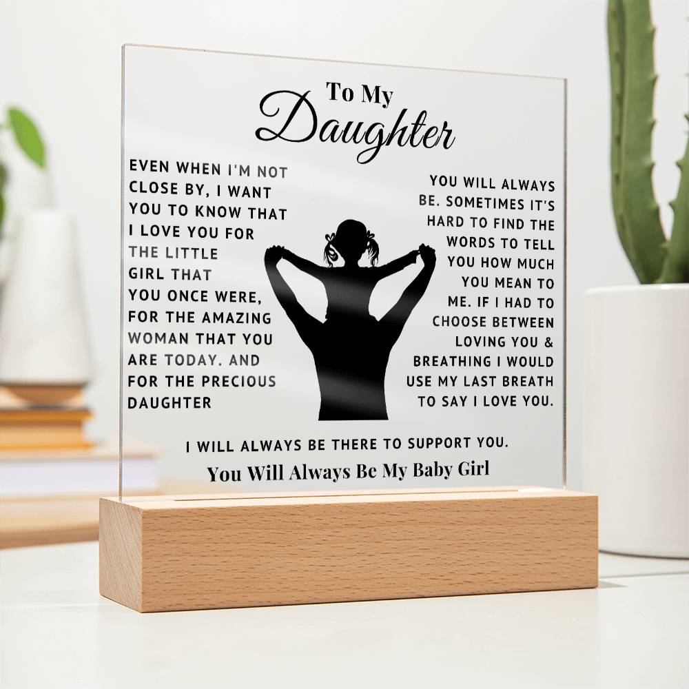 To My Daughter - Baby Girl - Acrylic Square Plaque