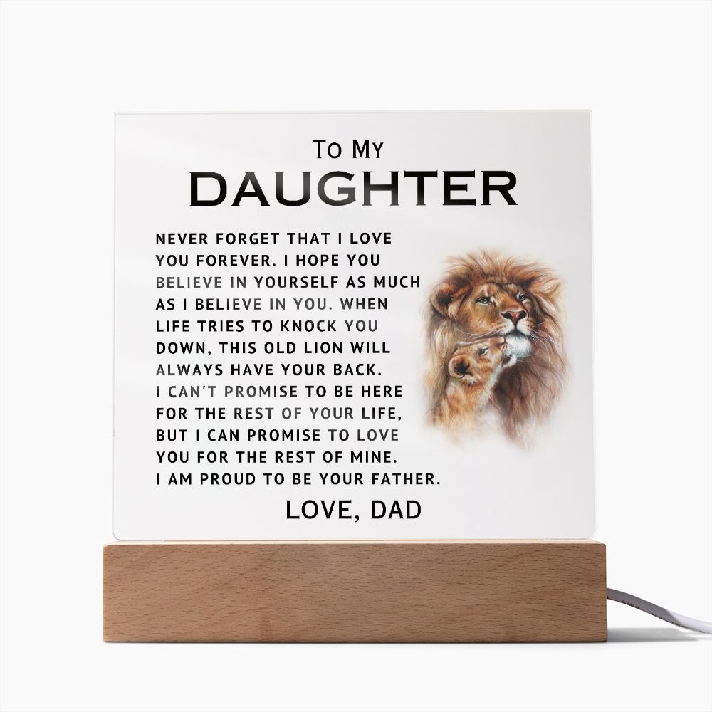 To My Daughter - Proud - Acrylic Square Plaque