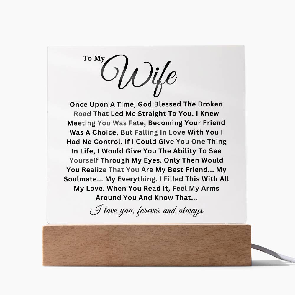 To My Wife - Soulmate - Acrylic Square Plaque