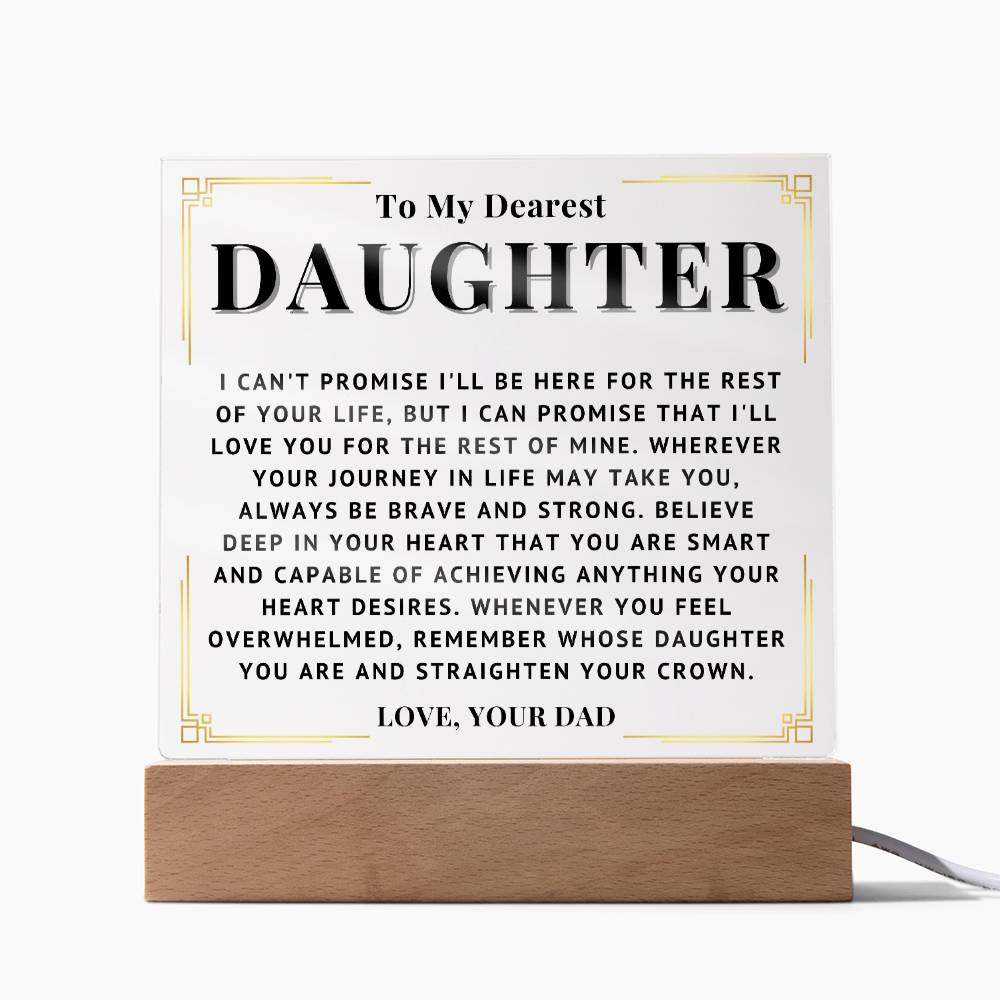 To My Daughter - Love You - Acrylic Square Plaque