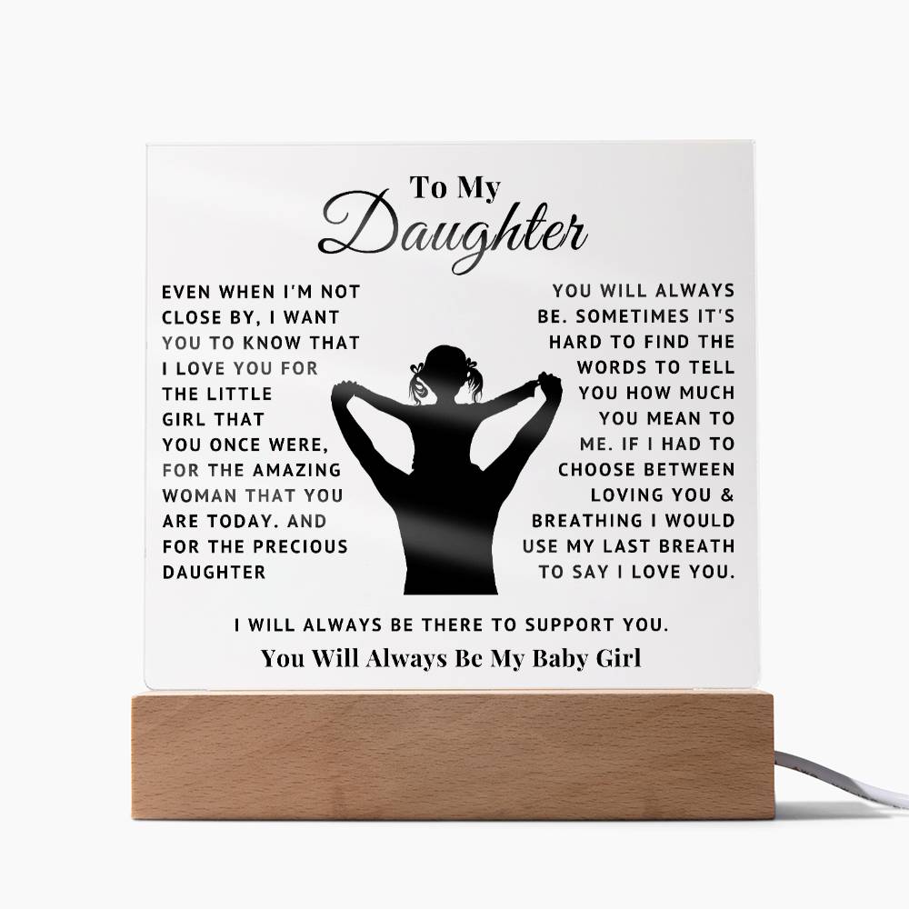 To My Daughter - Baby Girl - Acrylic Square Plaque